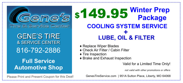 Genes Fall Coupon - Winter Prep Package